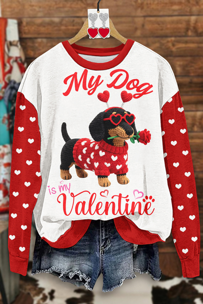 Valentine's Day Heart Dog Sweatshirt