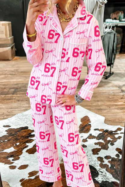 Valentine's Day Six Seven Top And Pants Pajama Set