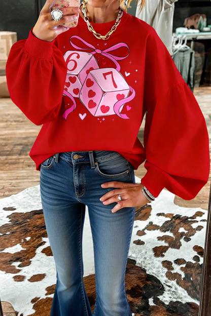 Valentine's Day Six Seven Dice Sweatshirt