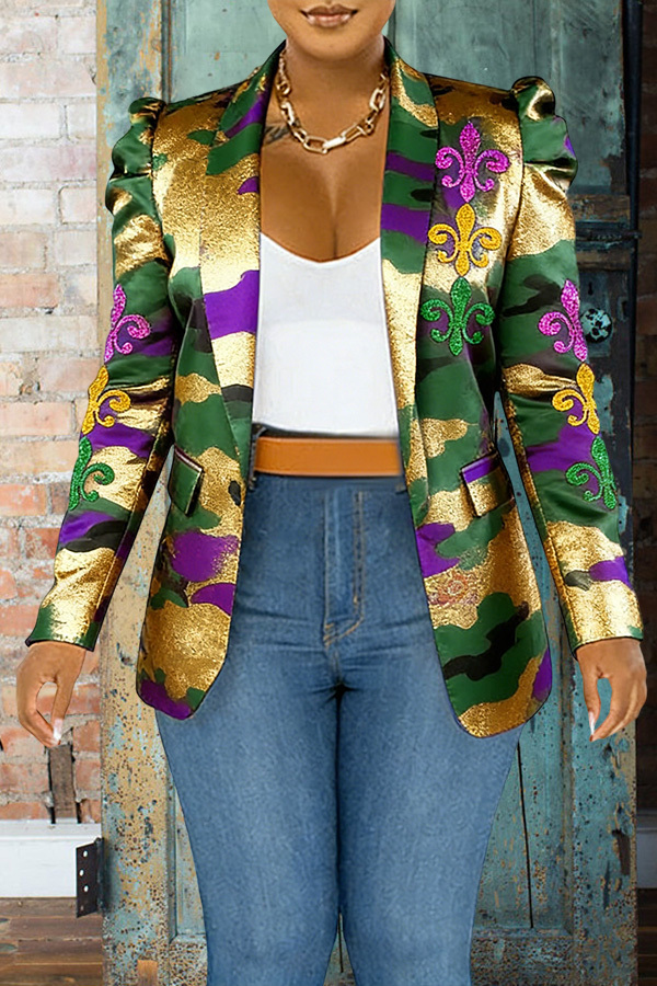 Women's outerwear | Mardi Gras Camouflage Blazer |westernfeelings