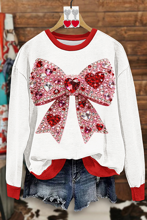 Valentine's Day Bow Heart Sweatshirt