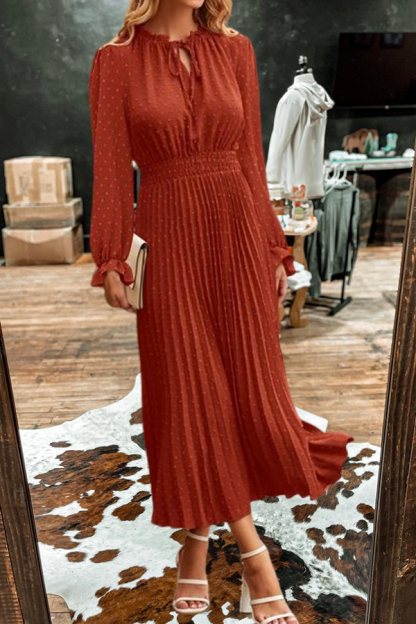 Vacation Polka Dot V-Neck Dress