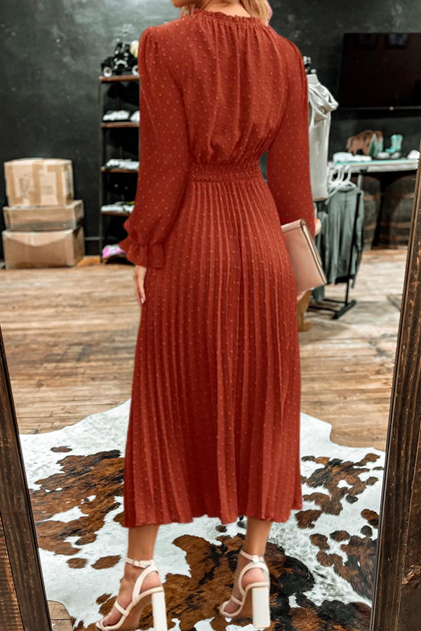 Vacation Polka Dot V-Neck Dress