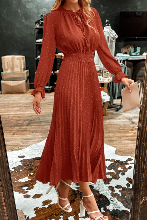 Vacation Polka Dot V-Neck Dress