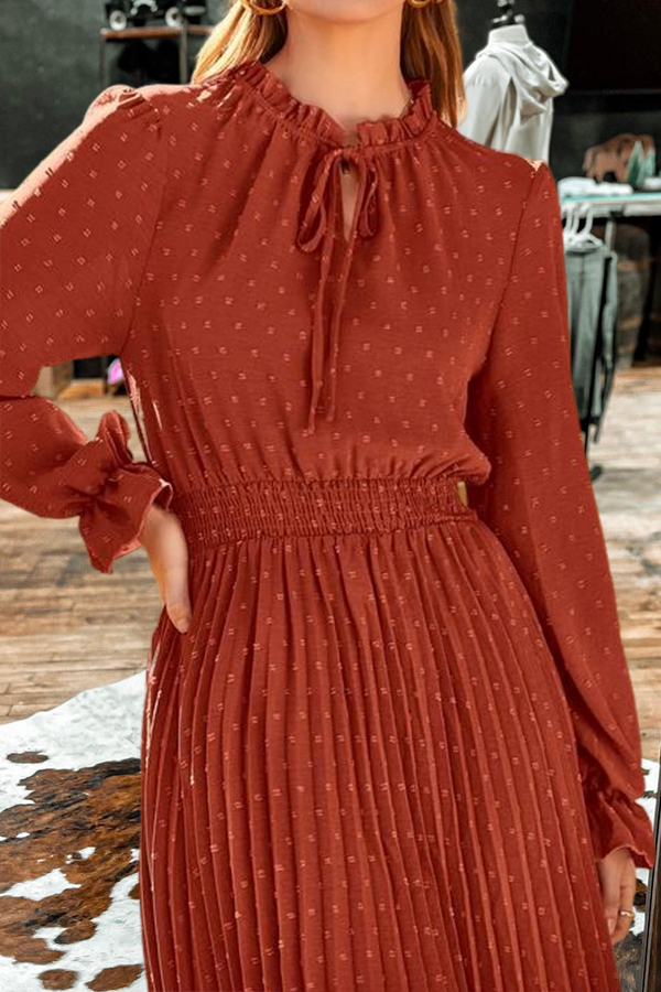 Vacation Polka Dot V-Neck Dress