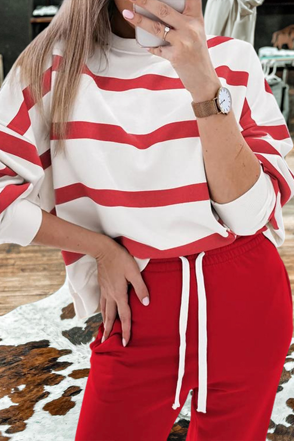 Classic Striped Top And Pants Two-Piece Set