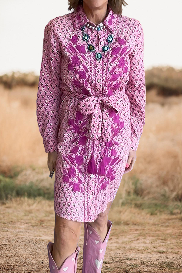 Sweet Floral Waist Dress