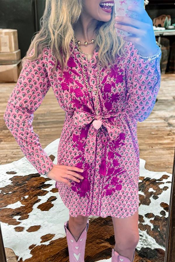 Sweet Floral Waist Dress