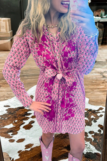 Sweet Floral Waist Dress