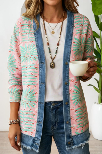 Fresh Floral Patchwork Print Jackets