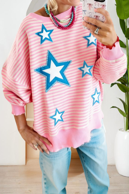 Casual USA Stripe Star Sweatshirt