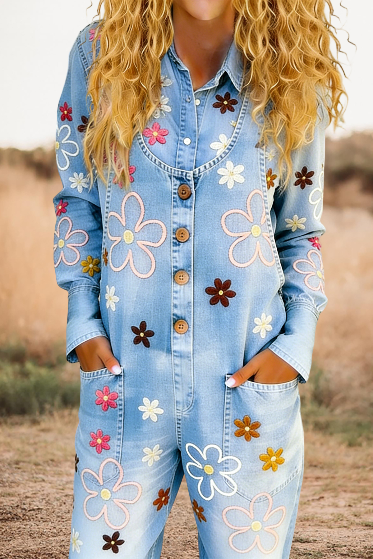 Classic Floral Print Long Sleeve Shirt