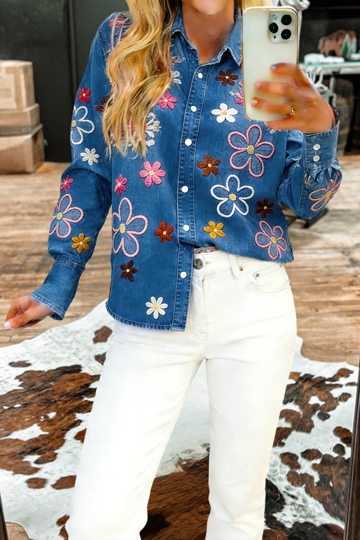 Classic Floral Print Long Sleeve Shirt