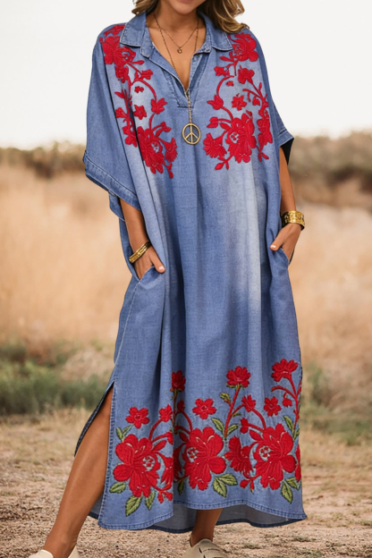 Casual Floral Slit Maxi Dress