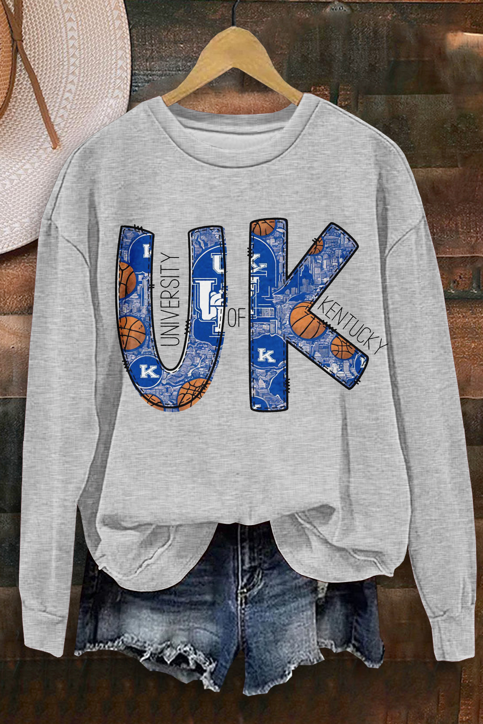 Simple Kentucky Wildcats Basketball Game Day Print Sweatshirt