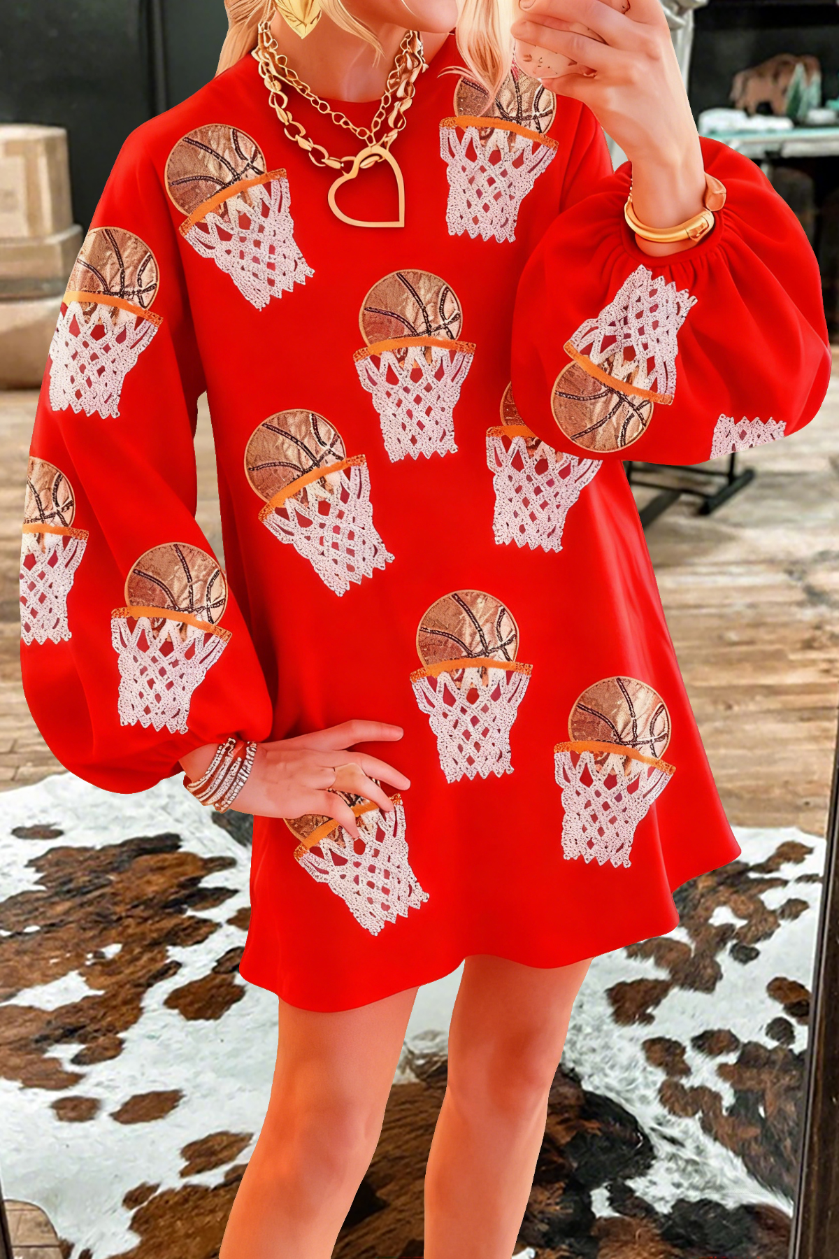 Classic Basketball Game Day Sweatshirt Dress