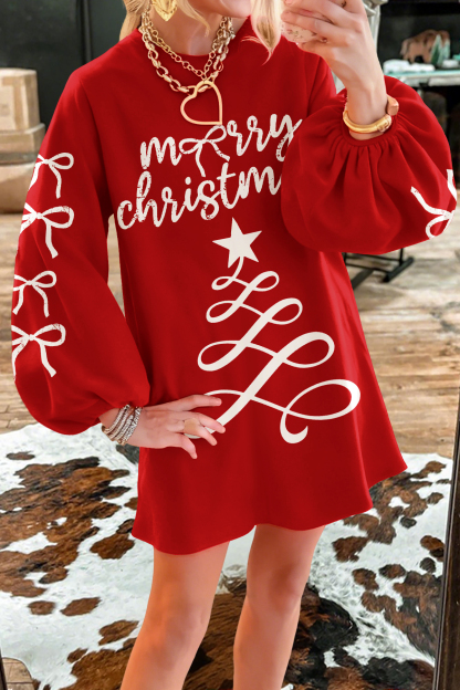 Merry Christmas Tree Sweatshirt Dress