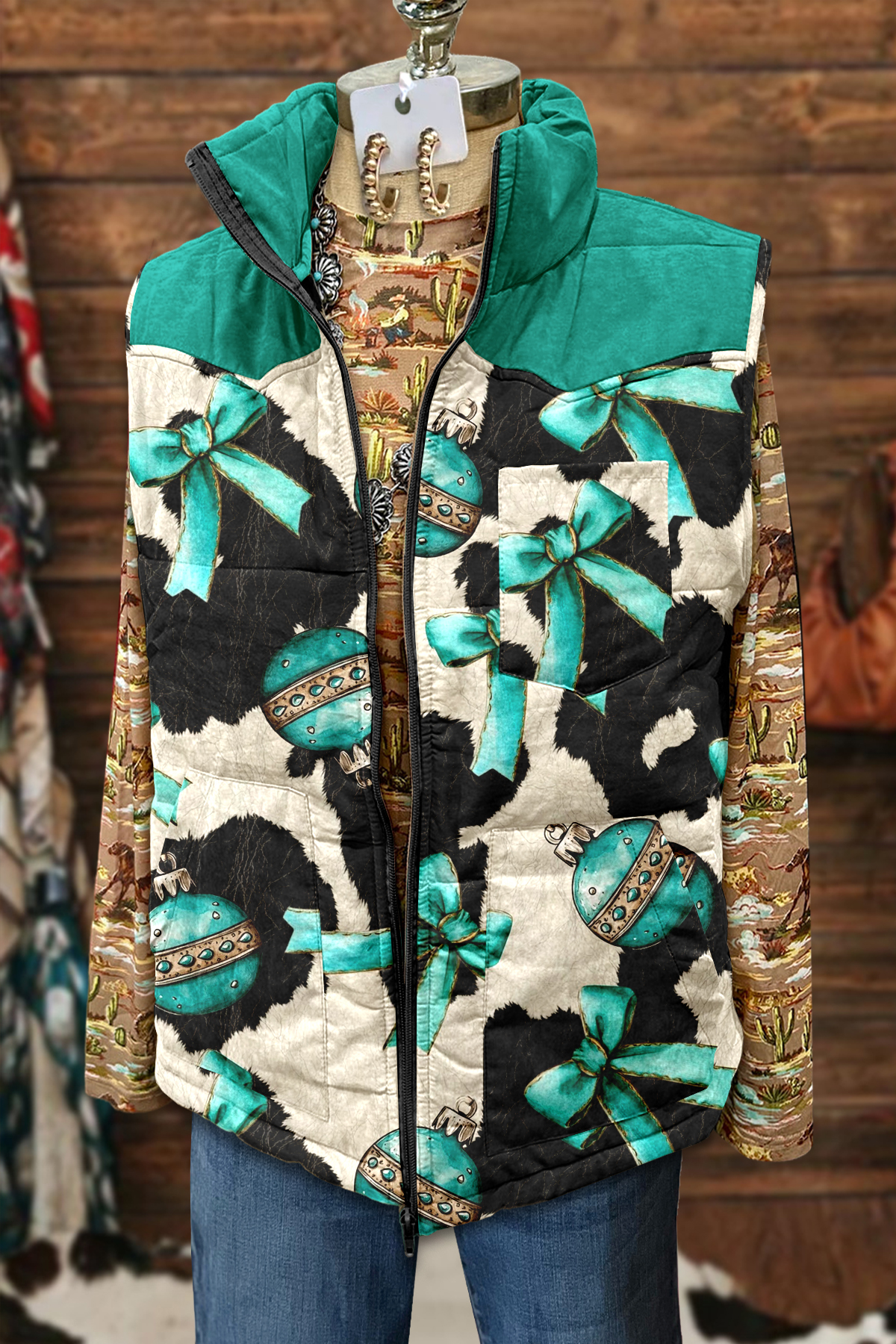 Western Christmas Pocket Vest