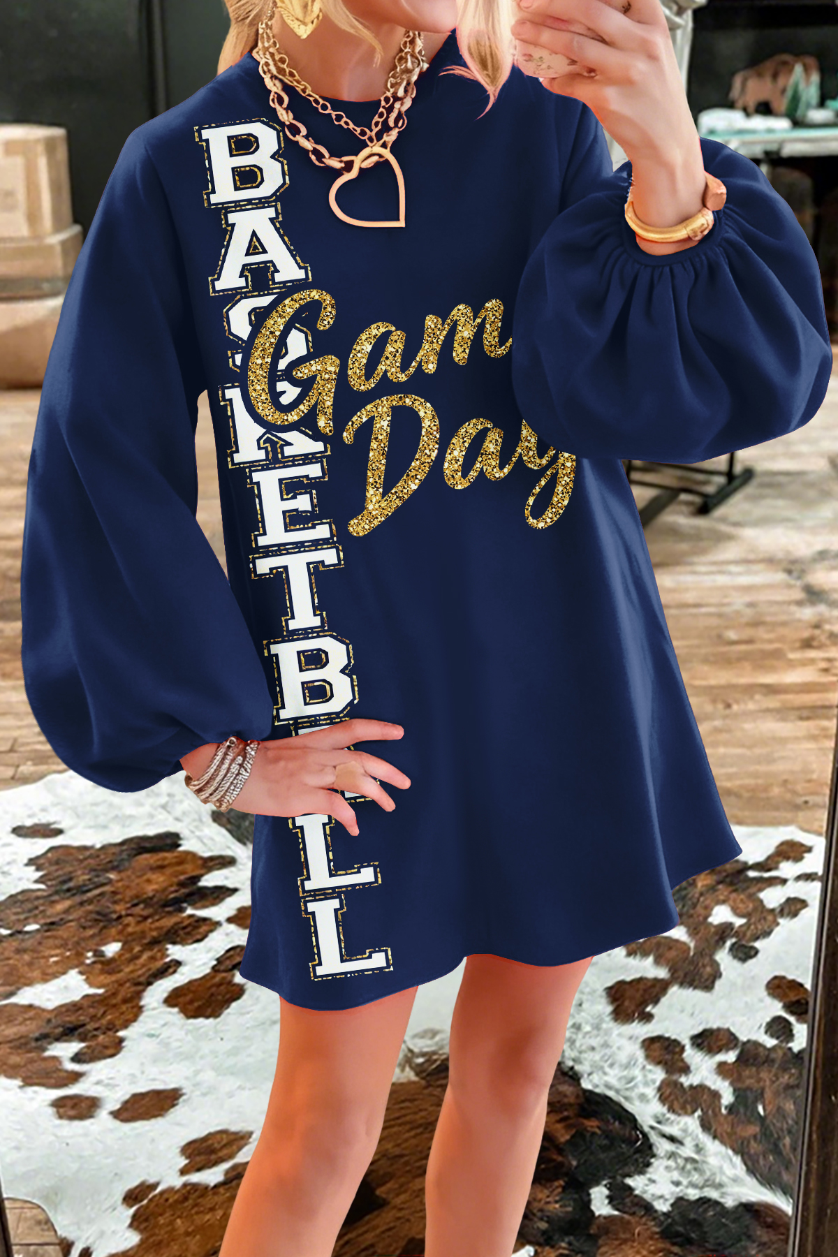 Basketball Game Day Sweatshirt Dress