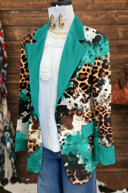 Western Leopard Print Blazer