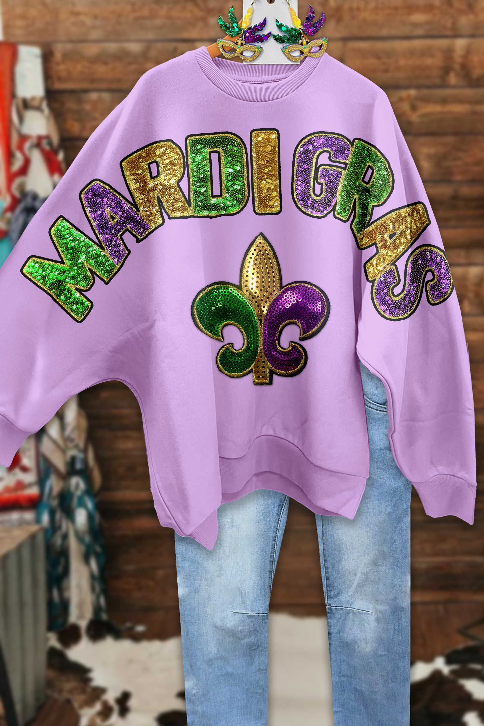 Mardi Gras Oversized Sweatshirt