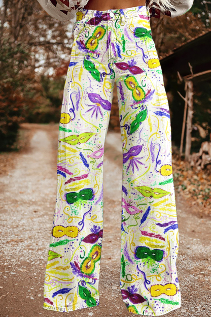 Mardi Gras Wide-Leg Pants