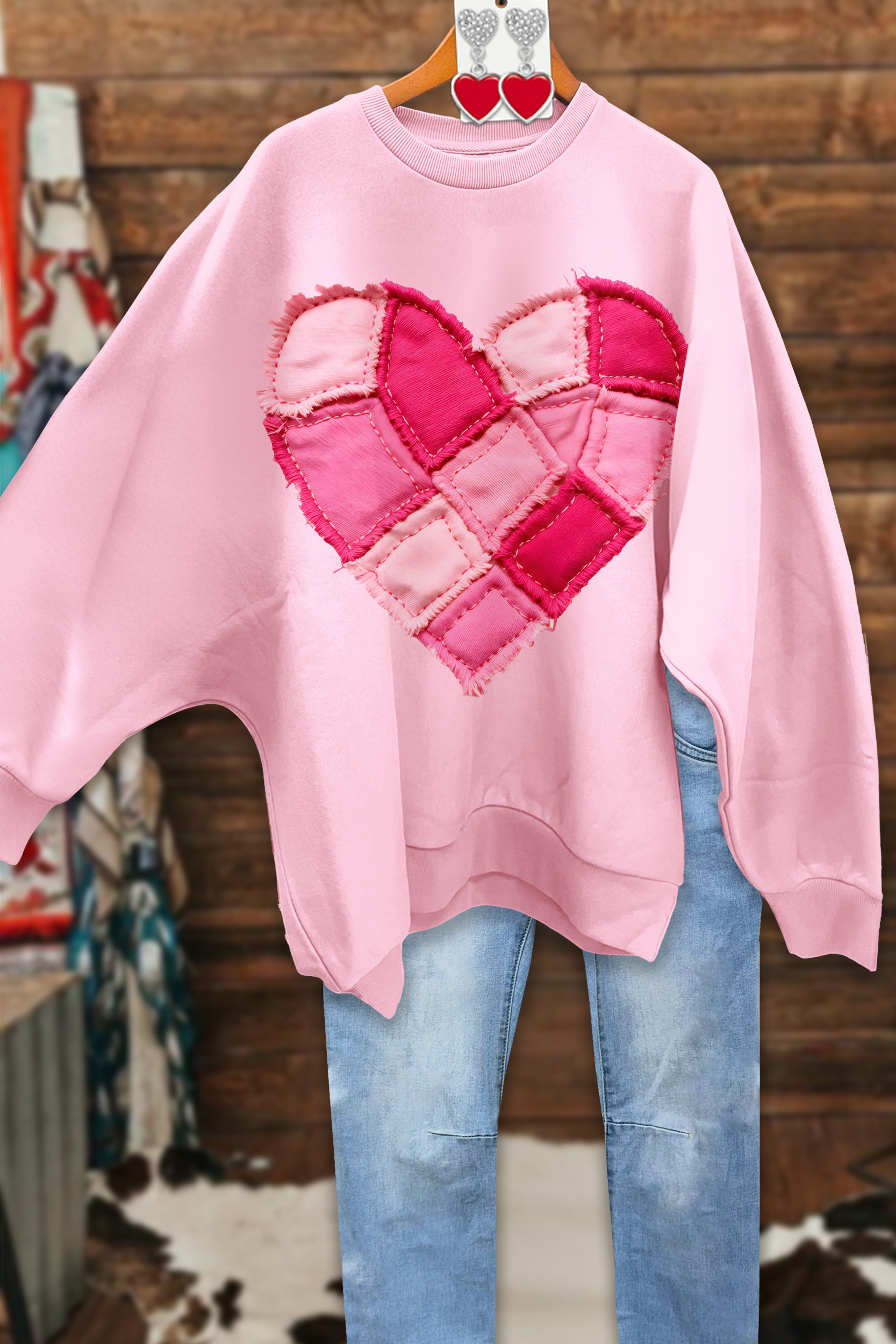 Valentine's Day Heart Loose Sweatshirt