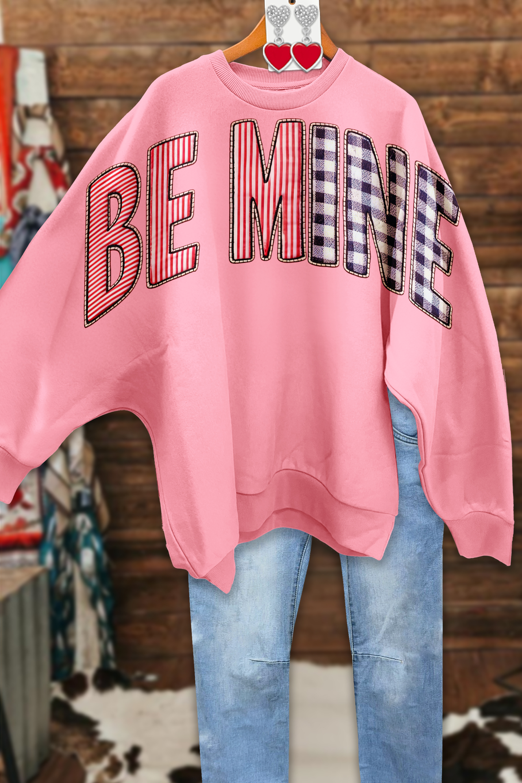 Valentine's Day BE MINE Loose Sweatshirt
