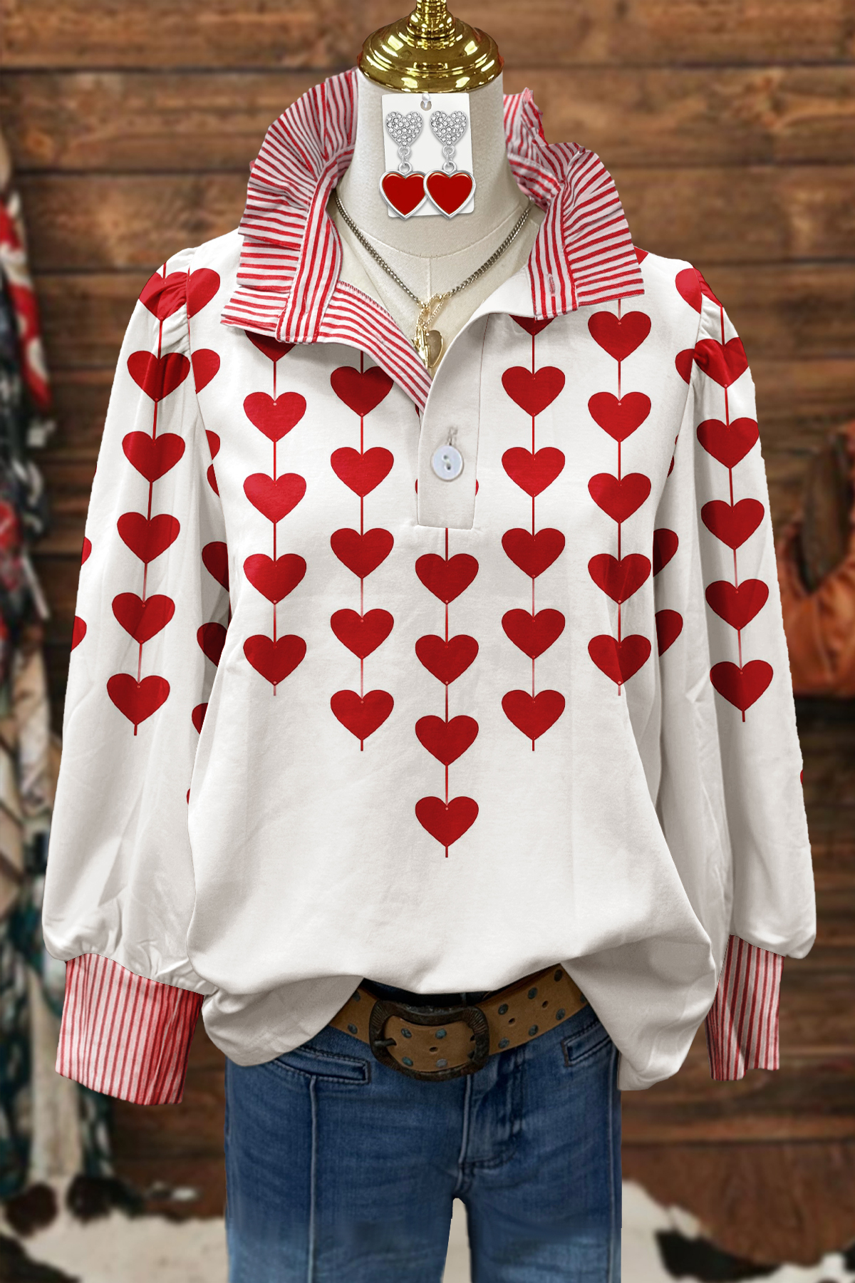 Women's blouse | Cute Valentine's Day Heart Blouses |westernfeelings