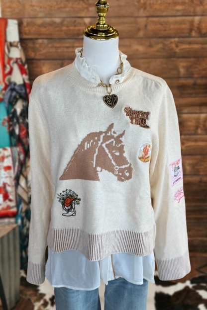 Western Yeehaw Horse Sweater