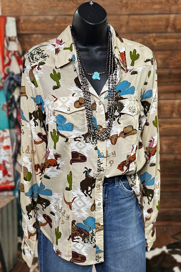 Western Cactus Cowboy Shirt