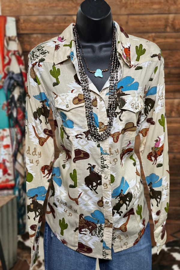 Western Cactus Cowboy Shirt