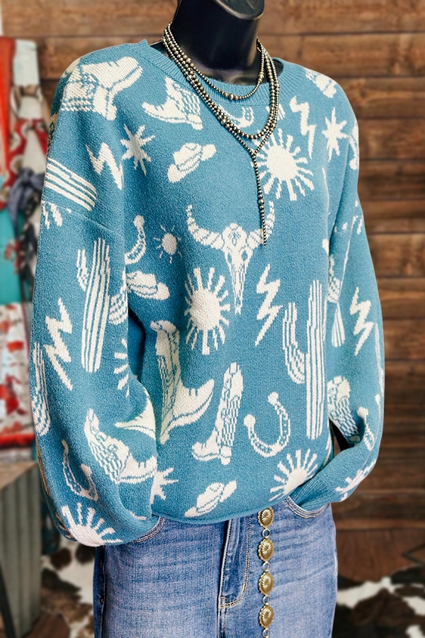 Cute Western Cactus Desert Sweater