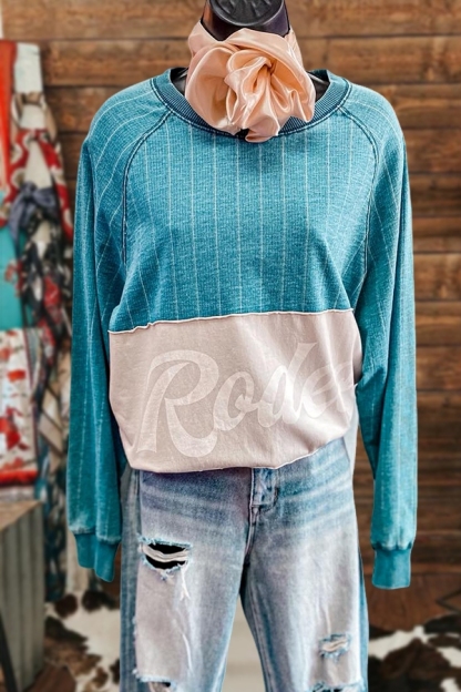 Western Retro Rodeo Patchwork Sweatshirt