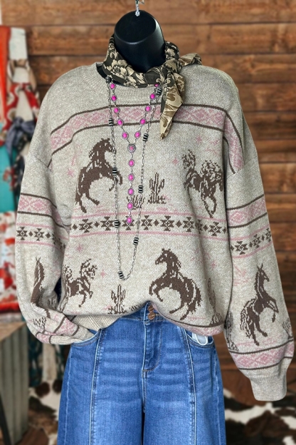 Gentle Western Cowgirl Sweater