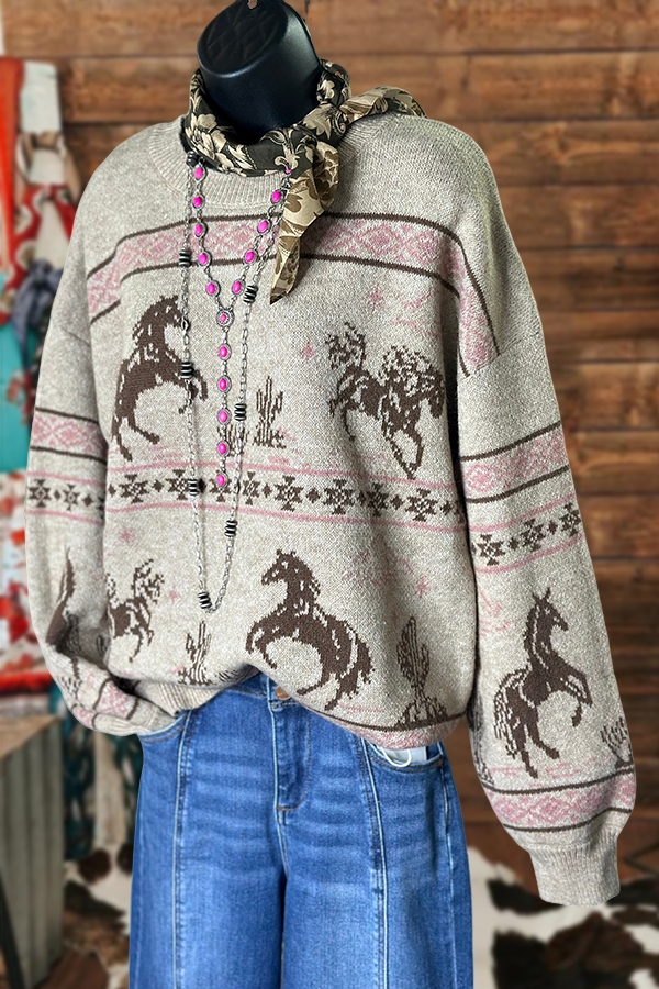 Gentle Western Cowgirl Sweater