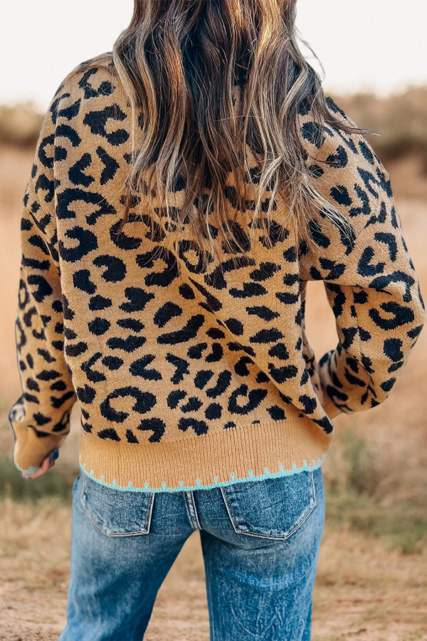 Boot & Whipstitch Leopard Sweater