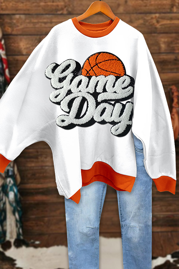 Basketball Game Day Batwing Sleeve Sweatshirt