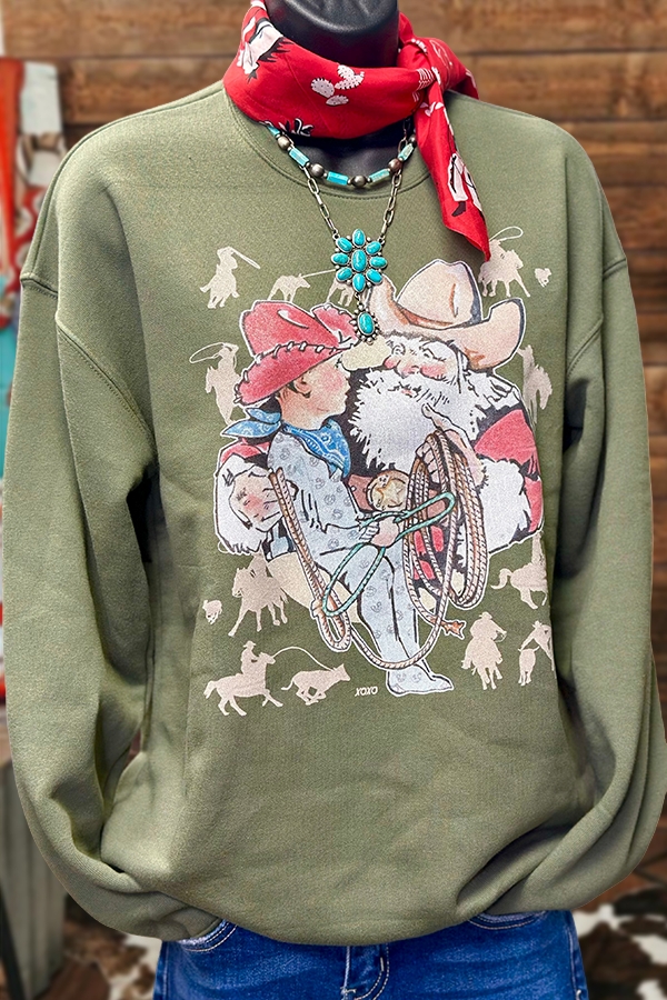 Western Santa Claus Sweatshirt