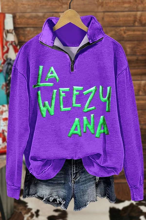 Mardi Gras La Weezy Ana Zip-Up Sweatshirt