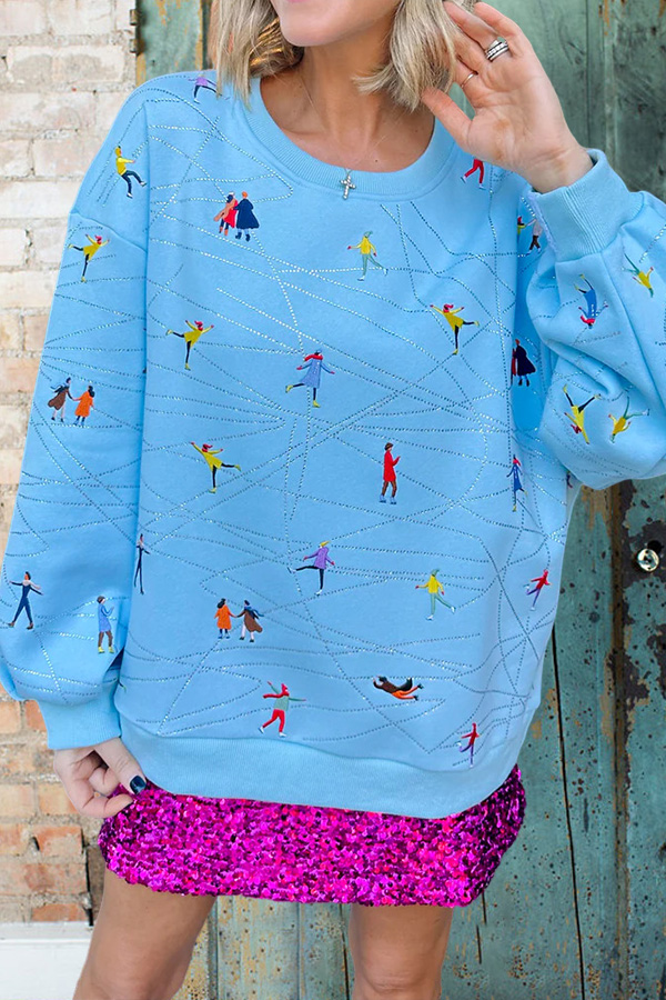 Cute Ice Skating Sweatshit