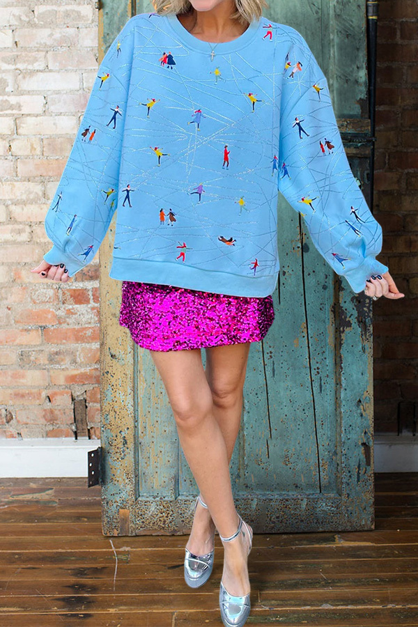 Cute Ice Skating Sweatshit