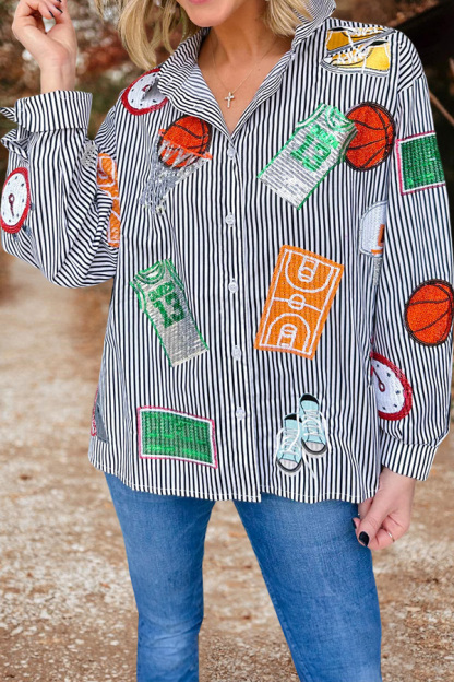 Cute Basketball Striped Shirt