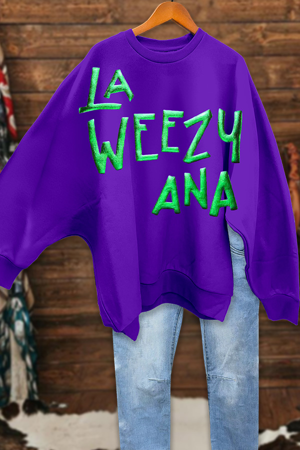 Mardi Gras La Weezy Ana Batwing Sleeve Sweatshirt
