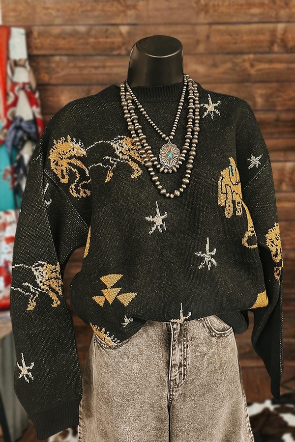 Women's sweater | Western Horse Saddle Sweater |westernfeelings