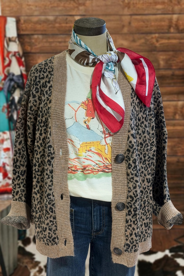 Wild Leopard Print Cardigan