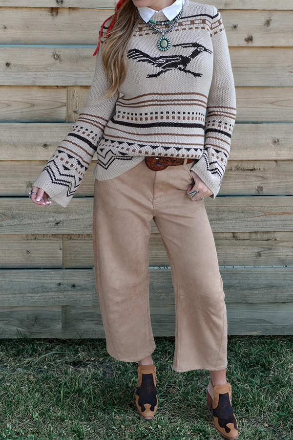 Western Striped Roadrunner Sweater