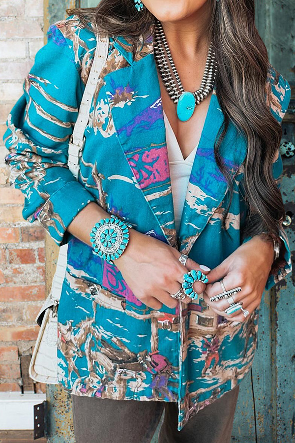 Western Cowgirl Desert Scene Blazer