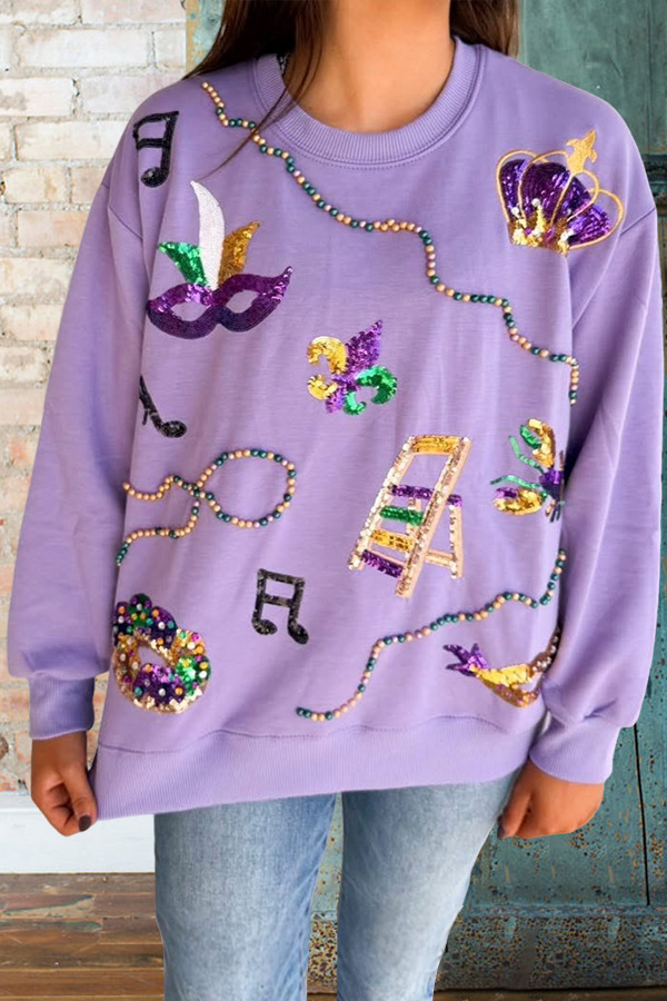 Mardi Gras Party Mask Sweatshirt