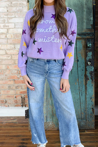 Mardi Gras Throw Me Something Sweater